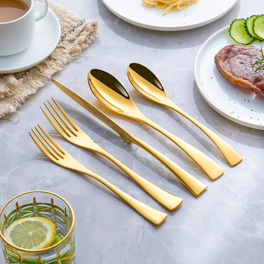 Cutlery Set | Stainless Steel & Gold Finish | Sleek Design | Elegant Dining
