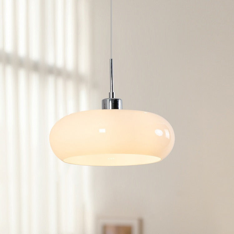 Pendant Light | Amber Glass & Polished Metal | Minimalist Silhouette | Cozy Interiors