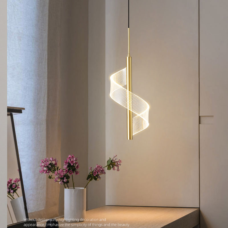 Modern LED Pendant Light – Minimalist Spiral Design with Adjustable Hanging Height