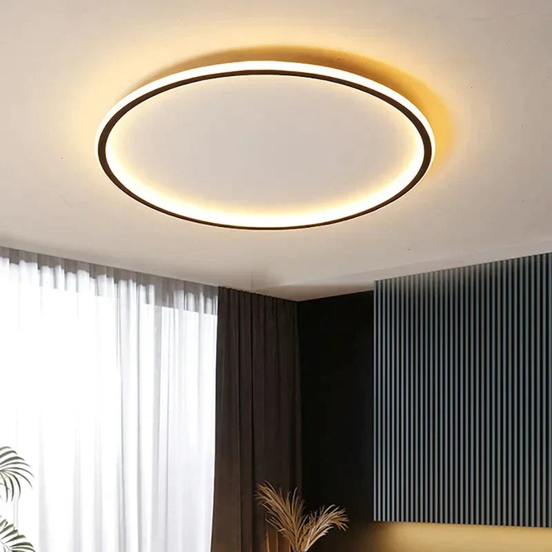 Modern Scandinavian LED Ceiling Light - Minimalist Round Flush Mount Fixture