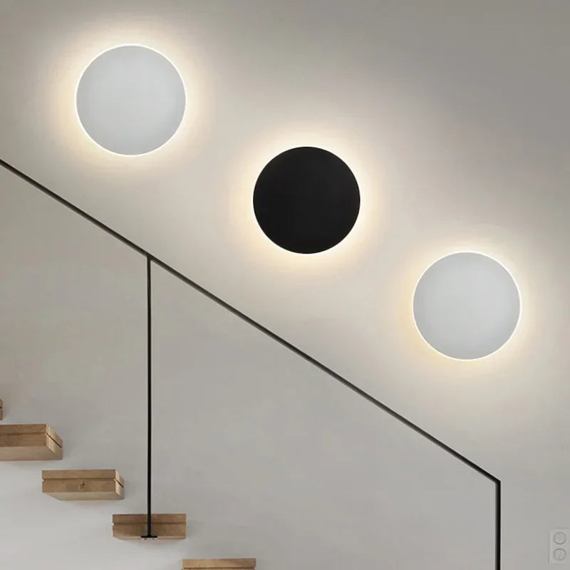 Modern Circular LED Wall Light – Minimalist Aluminium Halo Sconce for Ambient Lighting