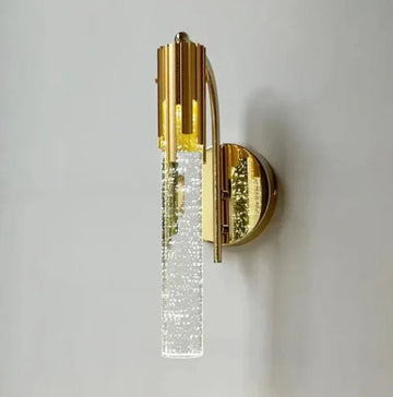 Crystal Wall Sconce Light – Modern Bubble Glass Design with Elegant Curved Mount