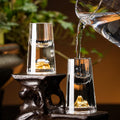 Whiskey Glass | Crystal & Gold | Faceted Design | Home Bar Essential