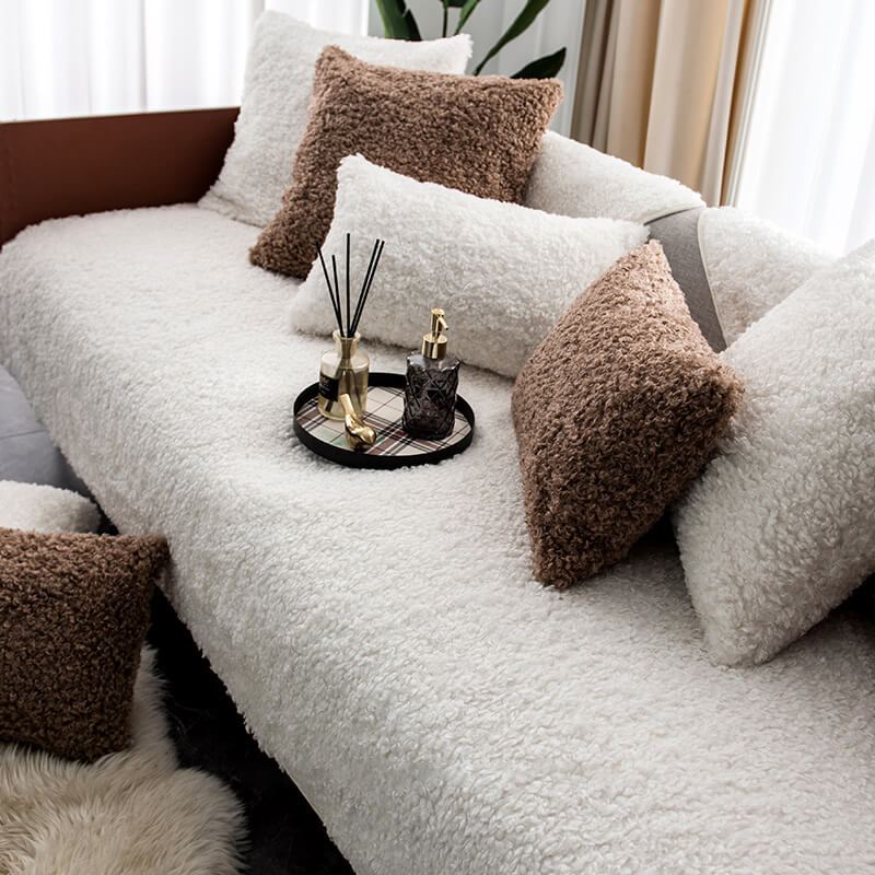 Couch Cover | Fleece & Non-Slip Backing | Warm Fleece Texture | Pet-Friendly Living Room