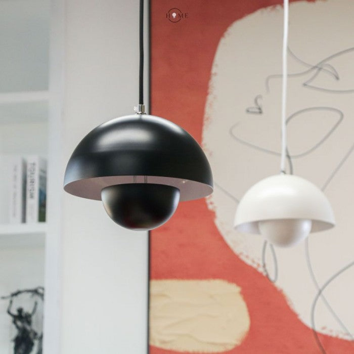 Mid-Century Modern Dome Pendant Light - Minimalist Dual Sphere Design