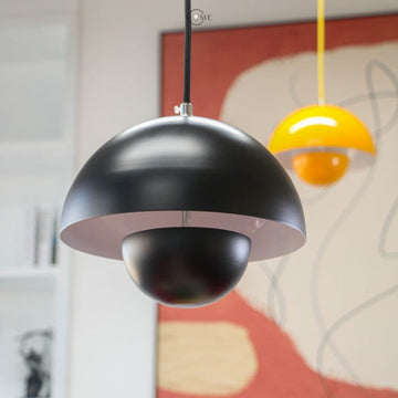 Mid-Century Modern Dome Pendant Light - Minimalist Dual Sphere Design