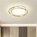 Ceiling Light | Brushed Gold Metal & Matte White Acrylic | Circular Layered Design | Sophisticated Urban Spaces
