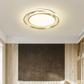 Ceiling Light | Brushed Gold Metal & Matte White Acrylic | Circular Layered Design | Sophisticated Urban Spaces