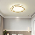 Ceiling Light | Brushed Gold Metal & Matte White Acrylic | Circular Layered Design | Sophisticated Urban Spaces