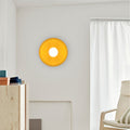 Flush Mount Ceiling Light | Frosted Glass & Matte Black Metal | Amber-Tinted Ring | Living Room Accent
