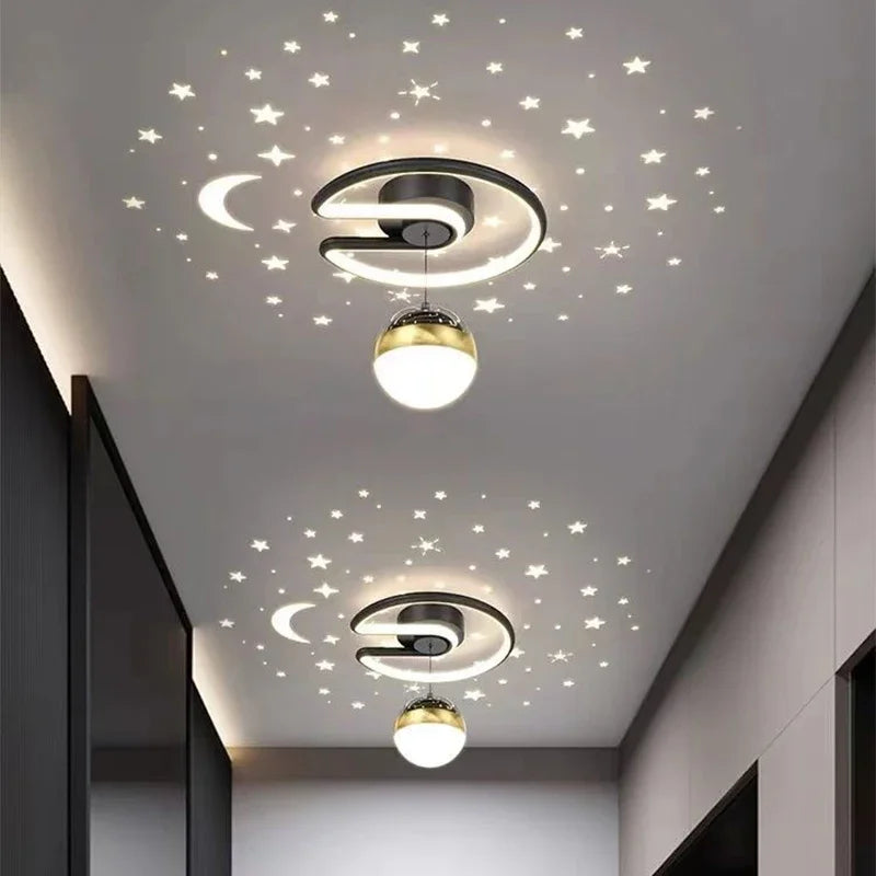 Modern LED Ceiling Light with Starry Sky Projection for Kids and Living Rooms