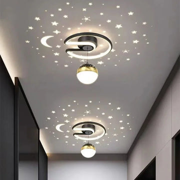 Modern LED Ceiling Light with Starry Sky Projection for Kids and Living Rooms