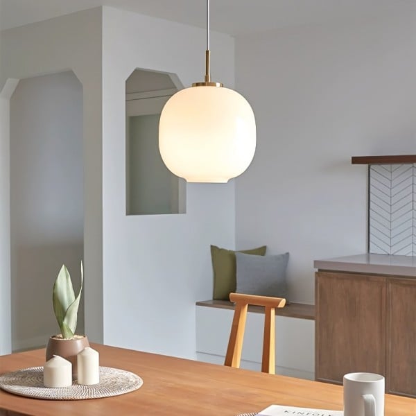 Contemporary Scandinavian Opal Glass Globe Pendant Light for Modern Interiors