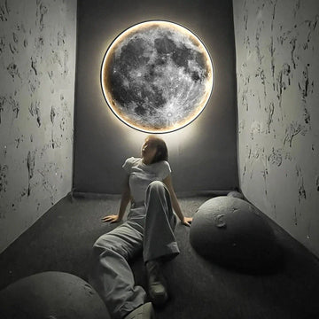 LED Moon Wall Light – 3D Textured Lunar Lamp with Soft Glow