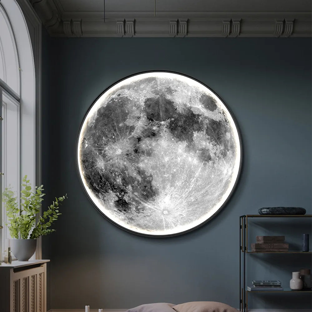 LED Moon Wall Light – 3D Textured Lunar Lamp with Soft Glow