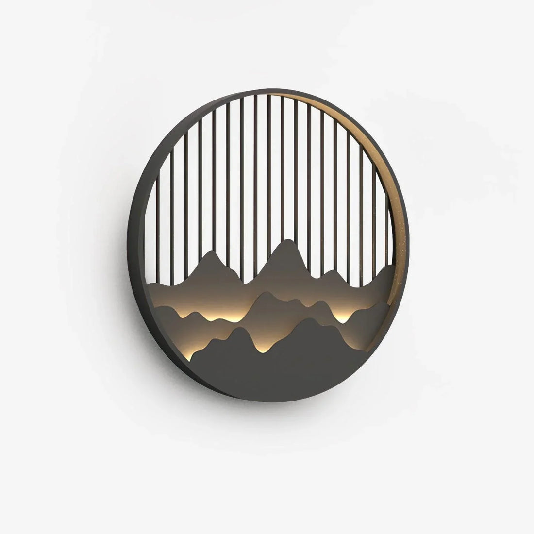 Wall Lamp | Metal & Frosted Glass | Mountain Silhouette Design | Outdoor Retreat Lighting