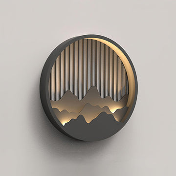 Modern Outdoor Wall Light – Weatherproof LED Garden Lamp with 3D Mountain Design
