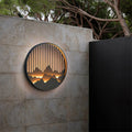 Wall Lamp | Metal & Frosted Glass | Mountain Silhouette Design | Outdoor Retreat Lighting