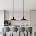 Pendant Lamp | Metal | Wide Dome Shade & Matte Finish | Modern Living Room