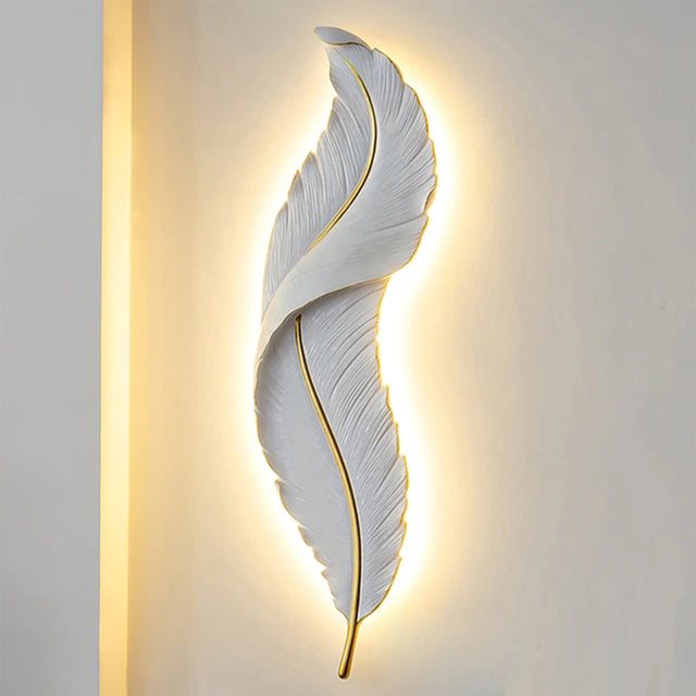 Modern Feather LED Wall Light – Elegant Decorative Wall Sconce for Home Interiors