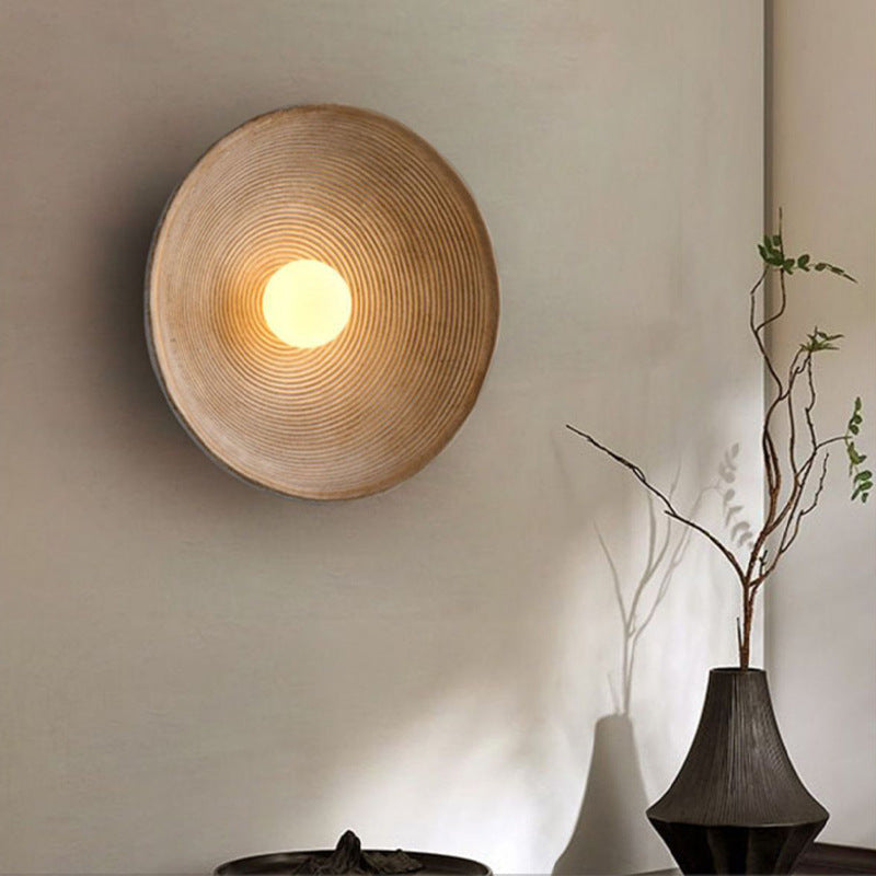Wall Lamp | Wood & Glass | Concentric Ring Design | Living Room Accent