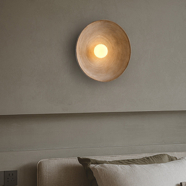 Wall Lamp | Wood & Glass | Concentric Ring Design | Living Room Accent