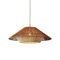 Pendant Light | Bamboo & Textile Cord | Woven Texture | Living Room Ambiance