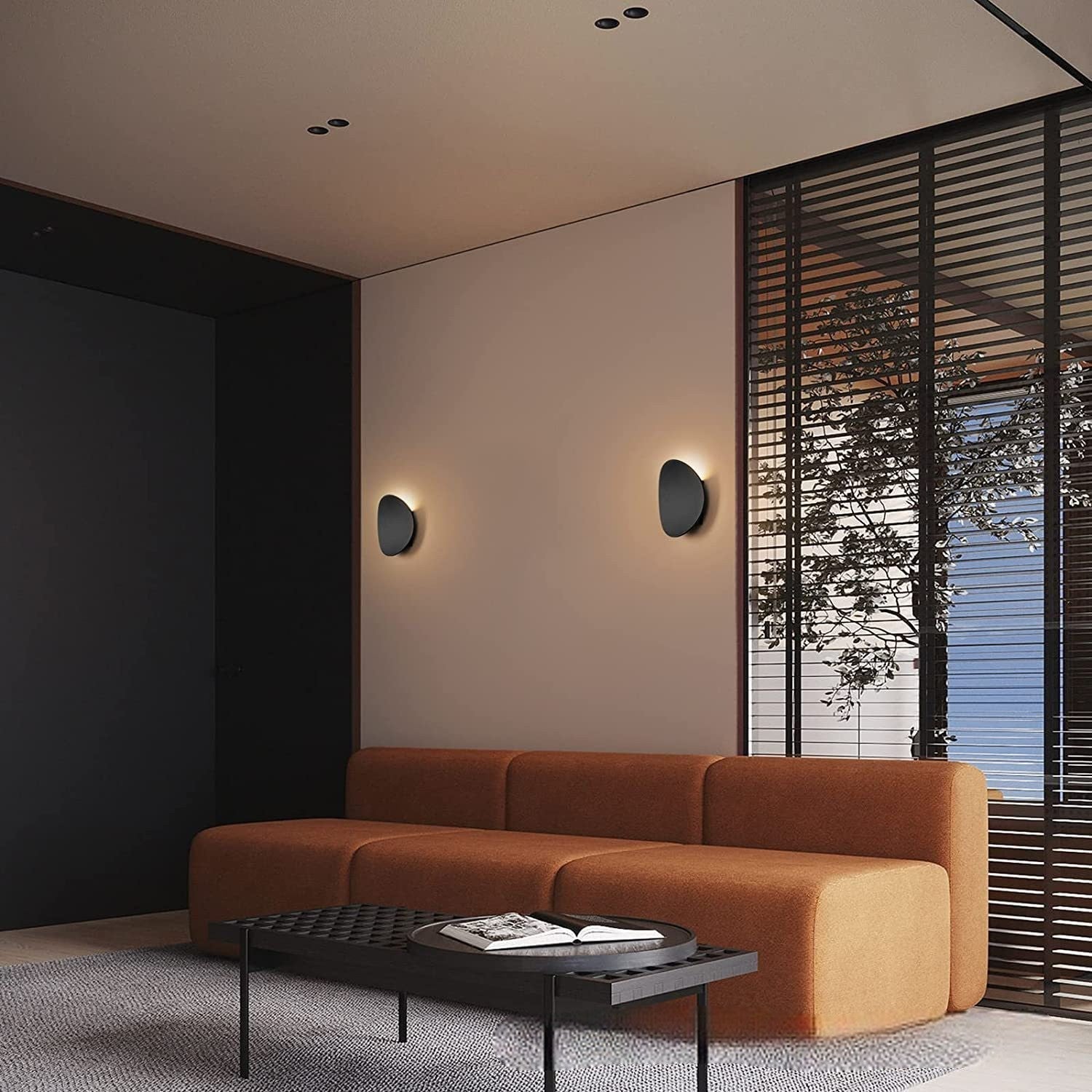 Wall Sconce | Matte Black Metal & Diffuse Glass | Oval Shape | Modern Minimalist Spaces