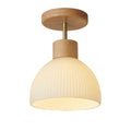Ceiling Light | Wood & Textured Glass | Ribbed Texture | Living Room Accent