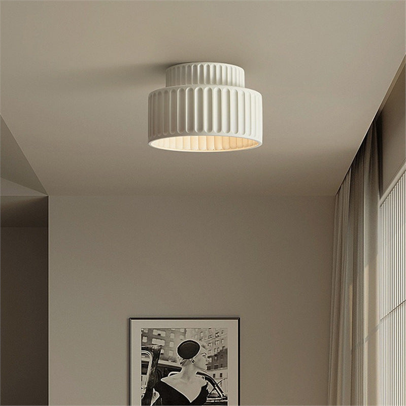 Ceiling Lamp | Matte Ceramic | Ribbed Texture & Soft Ambient Glow | Cozy Living Space