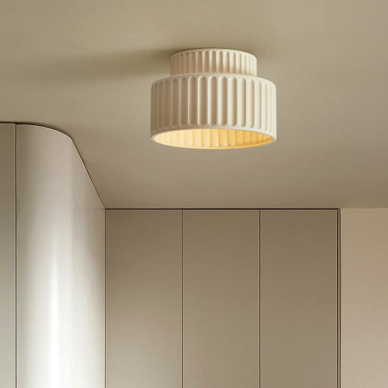 Ceiling Lamp | Matte Ceramic | Ribbed Texture & Soft Ambient Glow | Cozy Living Space