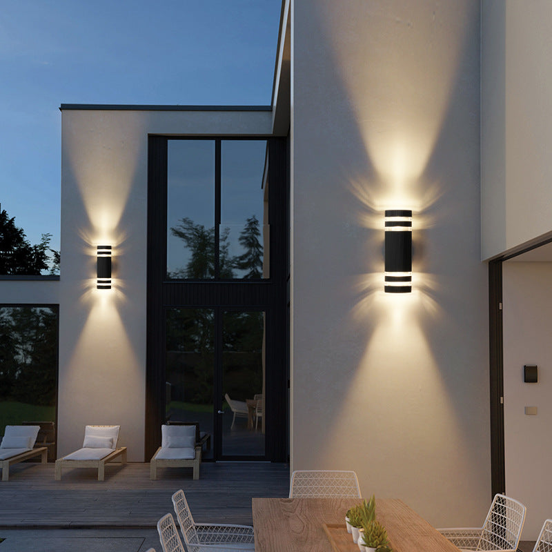 Outdoor Wall Lamp | Black Metal & Acrylic | Two-Way Illumination | Urban Facade Lighting