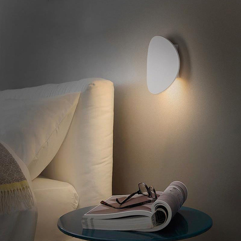 Wall Sconce | Matte Black Metal & Diffuse Glass | Oval Shape | Modern Minimalist Spaces