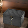Jewelry Box | PU Leather & Velvet Lining | Multilayer Design | Bedroom Organizer