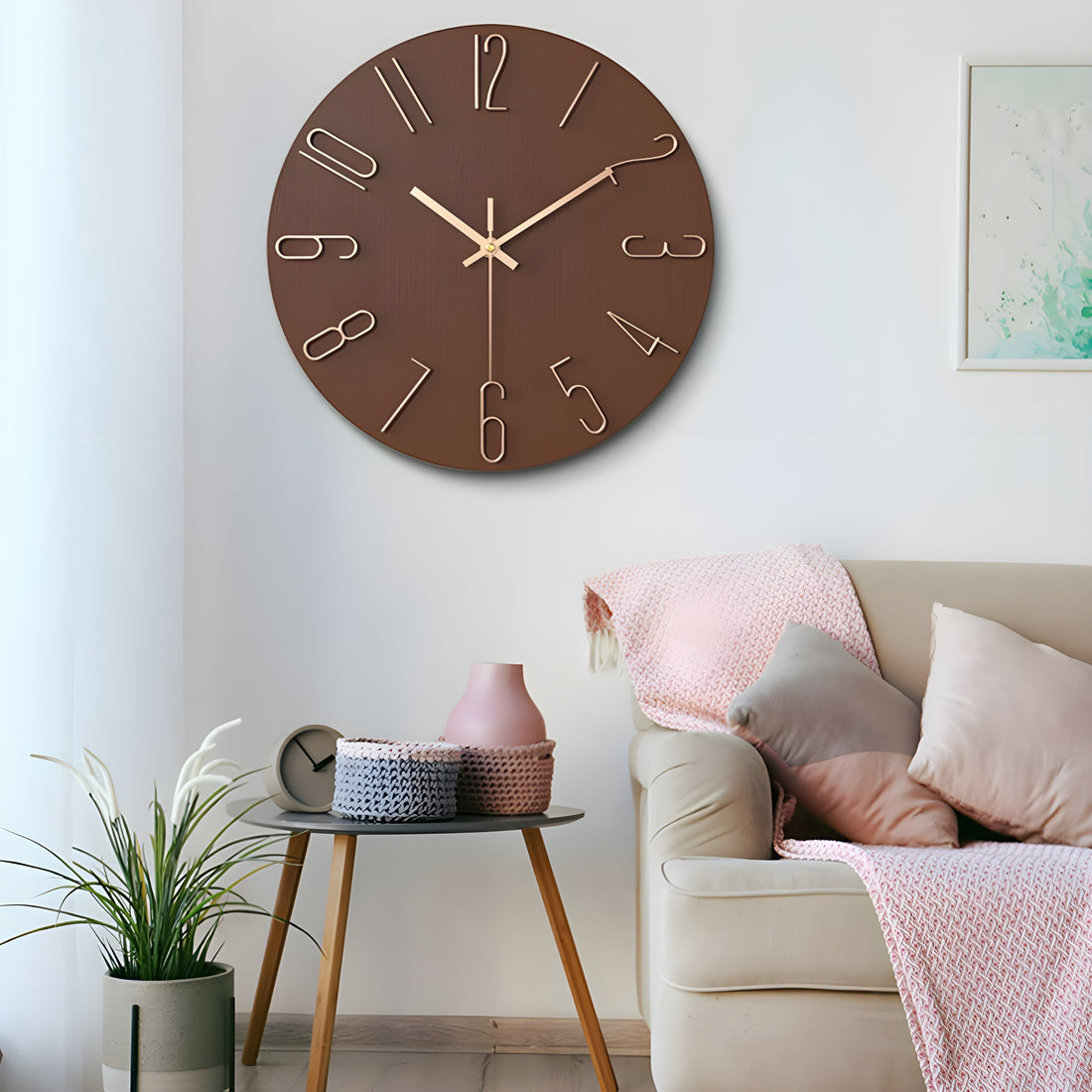 Wall Clock | Quartz & Metal | Silent Mechanism | Living Room Accent