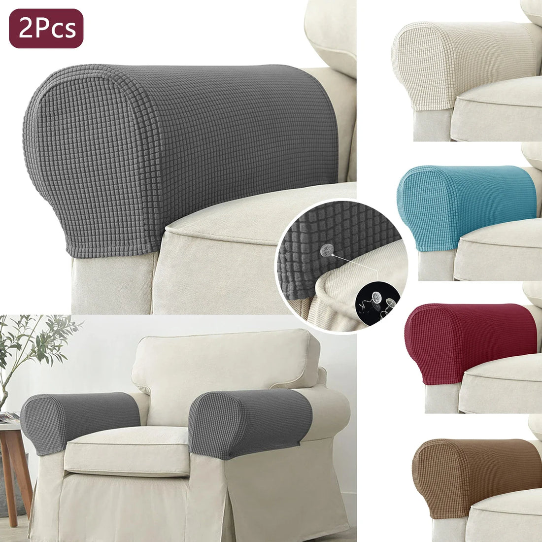 Sofa Arm Protector | Quilted Fabric | Waterproof Design | Living Room Protection