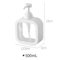 Soap Dispenser | Matte Ceramic & Clear Glass | Geometric Square Shape | Bathroom Accessory