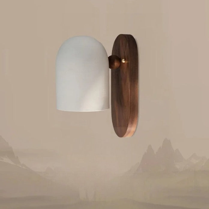 Wabi-Sabi Walnut Wall Sconce – Modern Minimalist LED Light Fixture