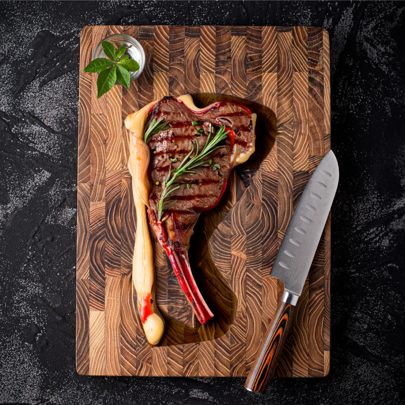 Premium Teak End-Grain Cutting Board - Durable & Stylish Kitchen Essential