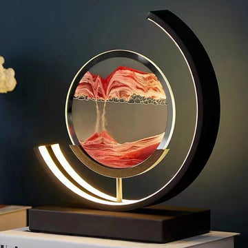 Contemporary Quicksand Art Lamp with LED Light – Elegant Minimalist Sand Sculpture