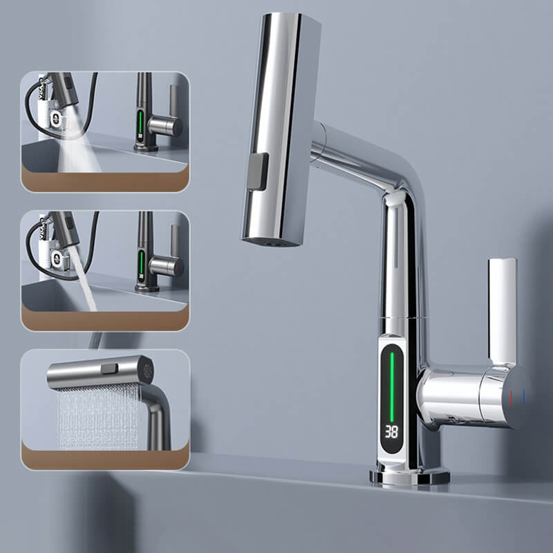 Kitchen Faucet | Matte Black Metal & LED Display | Touch Control & Pull-out Sprayer | Modern Kitchen