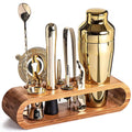 Cocktail Set | Stainless Steel & Bamboo | Polished Finish | Home Bar Setup