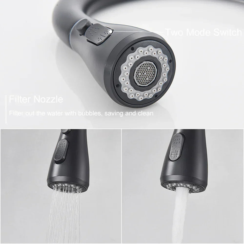 Modern Pull-Down Kitchen Faucet with Spray, Stainless Steel, Easy Install