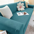 Sofa Cover | Stretch Fabric & Textured Cotton Blend | Soft Ribbed Texture | Living Room Comfort