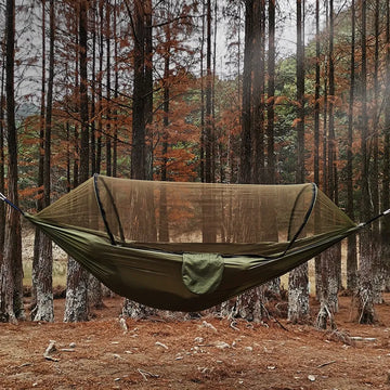 Outdoor Camping Hammock with Mosquito Net - Durable Parachute Fabric