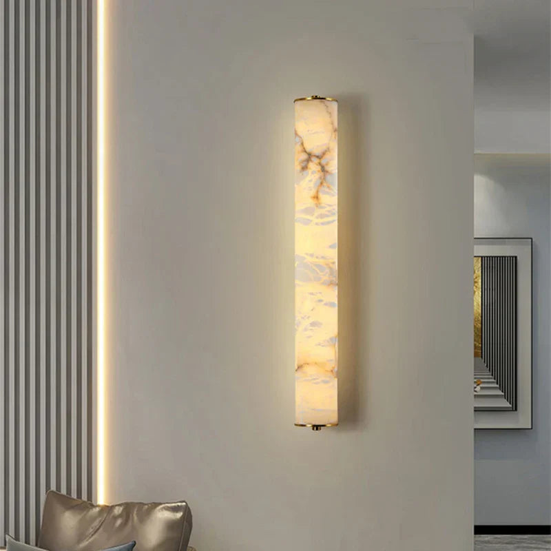 Minimalist Marble Wall Sconce – Luxury Ambient LED Light for Modern Interiors