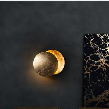 Modern Wall Sconce Light – Celestial LED Lamp with Lunar Eclipse Design