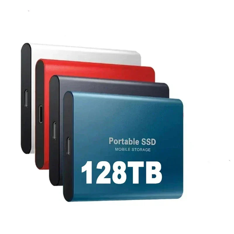 Portable SSD | Metallic Casing & Matte Plastic | High Capacity 128TB | On-the-Go Data Storage