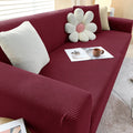 Sofa Cover | Stretch Fabric & Textured Cotton Blend | Soft Ribbed Texture | Living Room Comfort