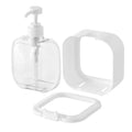 Soap Dispenser | Matte Ceramic & Clear Glass | Geometric Square Shape | Bathroom Accessory